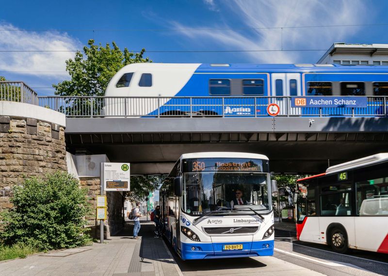 Bus- und Bahnverknüpfung am Haltepunkt Aachen-Schanz