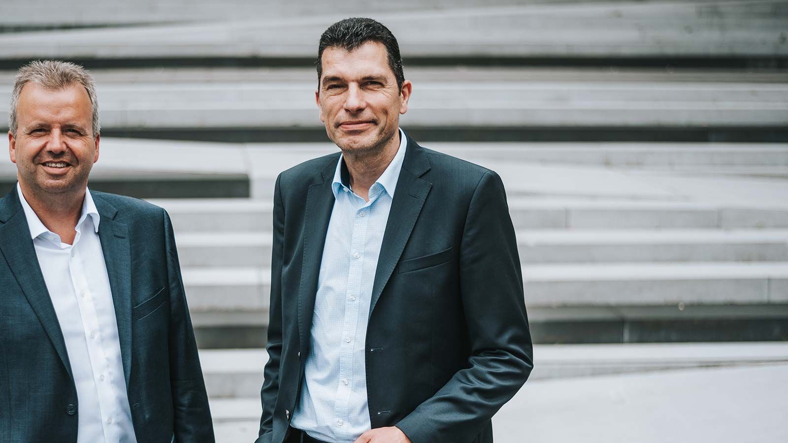 Die beiden Geschäftsführer des AVV, Heiko Sedlaczek und Hans-Peter Geulen.